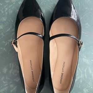 Adrienne Vittadini Black Patent Leather Mary Jane Flats